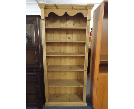 A Pine Five Shelf Open Bookcase 