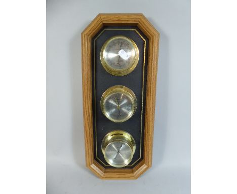 A Modern Wall Hanging Ships Thermometer, Barometer and Humidifier, 42cm high  