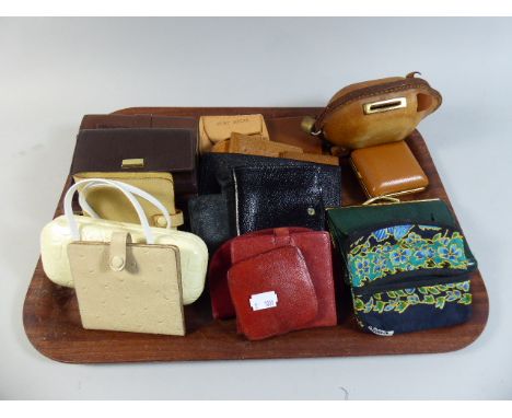 A Collection of Vintage Ladies Purses, Travel Alarm Clock Etc