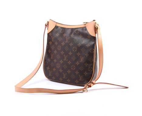 Louis Vuitton, Odeon, crossbody schoudertas, met monogram (PM, M56390), met licht gekleurd rund lederen trimmings, verstelbaa