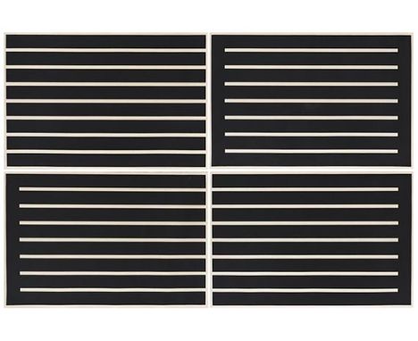 Donald Judd     1928 Excelsior Springs - 1994 New York Untitled. 1991/1994. Set von 4 Blatt Holzschnitten in Ivory Black.  Ve