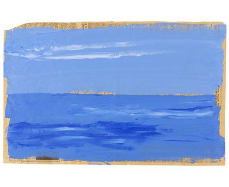 Paul Thek     1933 Brooklyn, New York - 1988 New York Untitled (Blue Seascape). 1970. Gouache auf Zeitungspapier, New York Ti