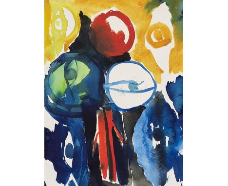 Ernst Wilhelm Nay     1902 Berlin - 1968 Köln Ohne Titel. 1964. Aquarell.  Verso handschriftlich mit einer Richtungsangabe be
