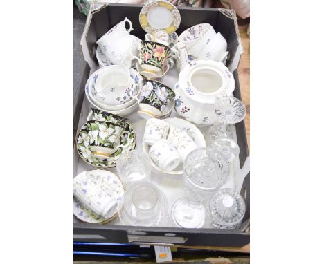 A collection modern ceramicsTo include Royal Albert Provincial Flowers pattern, Spode Canterbury pattern coffee set, cut glas