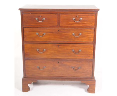 A 19th Century mahogany chest of drawersThe rectangular moulded top above two short and three long graduated cockbeaded drawe