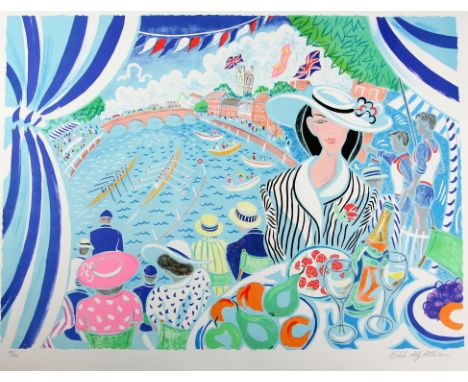 Nicholas Hely Hutchinson (British, b. 1955) 'Henley Regatta', limited edition screen-print, signed in pencil, and numbered 95