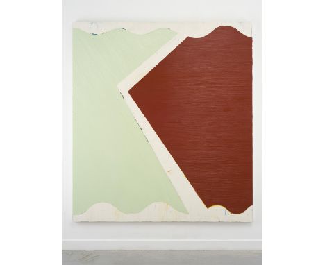 Shaan Syed (Canadian, b.1975). 'Stage Left to Stage Right (dark rust horizontal to light mint diagonal)', 2014. Oil and indus