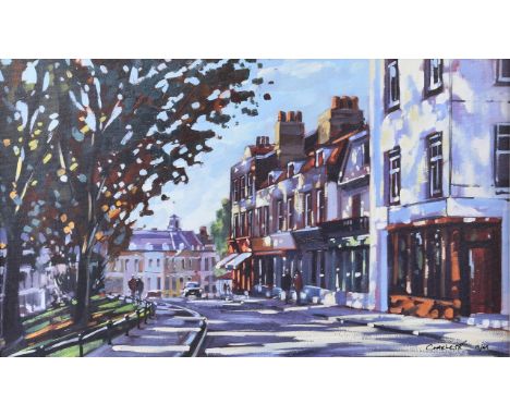 Charles Rowbotham (Contemporary British), Richmond Hill, limited edition hand enhanced print, signed and numbered 19/49 lower
