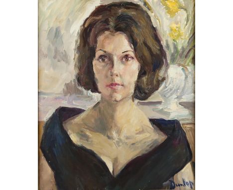 Ronald Ossory Dunlop RA (British, 1894-1973), Head and shoulder portrait of a lady, oil on canvas, signed lower right, 59 x 4