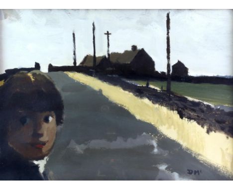 § Donald McIntyre (British, 1923-2009). 'Old Allen Road', signed 'D Mc', oil on board, 29cm x 39cm, handwritten label verso. 