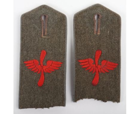 Matched Pair of WW1 German Flieger Abteilung Nr 4 Tunic Shoulder Straps, field grey M-15 pattern straps which have been cut f