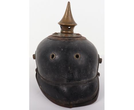 Imperial German Other Ranks Pickelhaube, a good time capsule helmet which is a typical battlefield find. The leather bodied h
