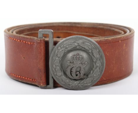 Scarce WW1 Wurttemberg Officers Combat Belt and Buckle, excellent example of the officers pattern belt buckle for the state o