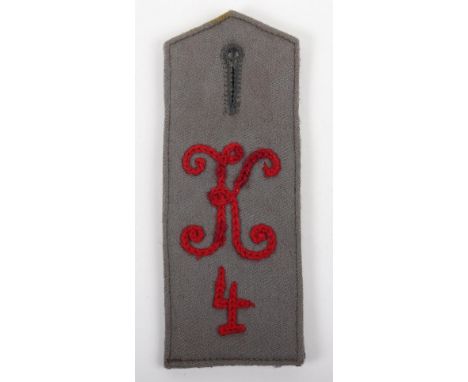WW1 Kraftfahr-Battalion (Motor Transport) Nr 4 Field Grey Shoulder Strap, light grey top with field grey underside, red chain