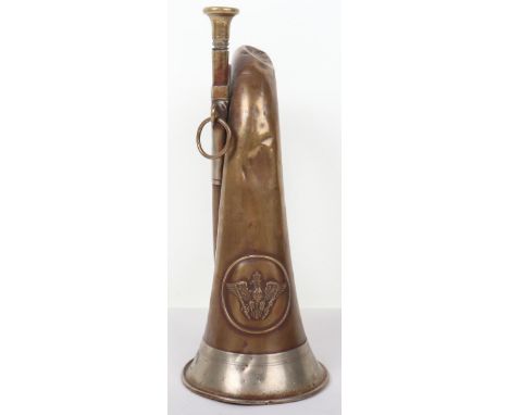 Imperial German Prussian Bugle, good untouched example of the brass and nickel silver fittings body with Prussian eagle in ce