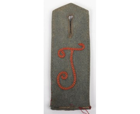 WW1 German Telegraphen (Telegraph) Battalion M-15 Shoulder Strap, light grey top with field grey underside. Red chain stitche