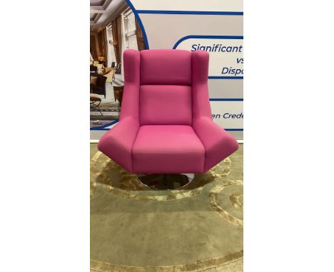 Swivel Contemporary Armchair An Upholstered Swivel Armchair With Chrome Base By Sits Furniture, A Leading European Upholstery