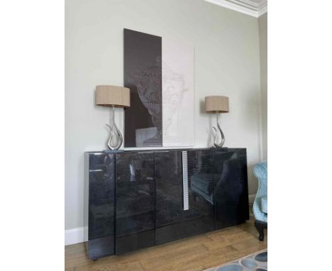 Malerba  Italy Buffet Secret Love - Black Pearl Sycamore and gold metal accent The Small Buffet 174 Secret Love by Malerba is