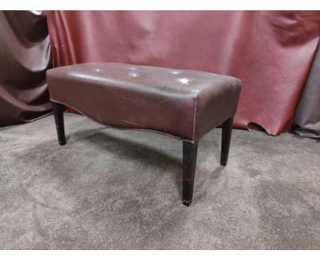 Tufted Leather Bench With Scrolled Apron 100 x 46 x 47cm