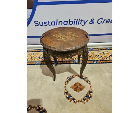 Victorian Intricately Carved Mahogany Lamp Table With Exquisite Floral Marquetry Inlay To Centre The Apron Of The Table Featu