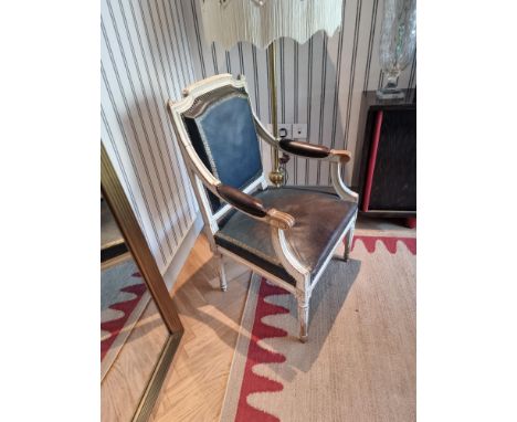 Louis XV Style Chantilly Fauteuil: A Stunning Antique French Armchair. This Magnificent Piece Features White Painted And Gilt