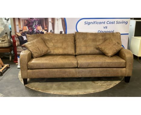 { Option of lots:  331, 332 } Leather Sofa Stylish And Functional, The Sofa Is Thoughtfully Designed With Tailored Arms And S