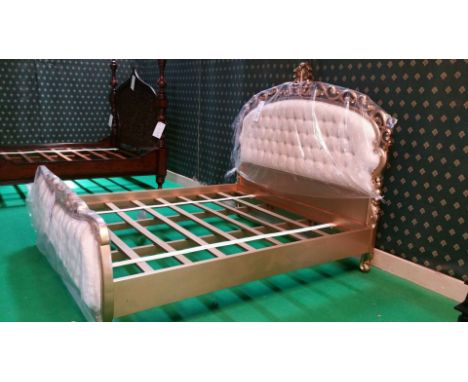 A Bespoke King Size Bedframe The Ornate Hand Carved Frame And Boards Constructed Of Solid Mahogany Decorated And Finished In 