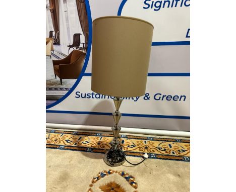 A Polished Nickel Table Lamp With Shade 89cm