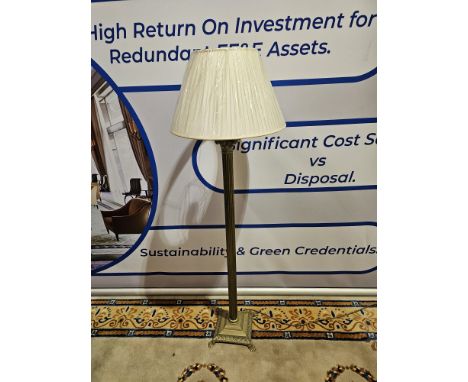 Brass Corinthian Standard Lamp Heavy Brass Carved Lamp with Shade 160cm Tall&nbsp;