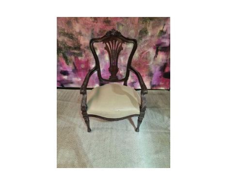 Colber Armchair Open Framed Chippendale Style Arm Chair With Scrolled And Foliage-Carved Top Rail, Splat, Along With Particul
