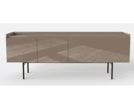Pisa Sideboard A large, versatile buffet finished in a high gloss taupe tone, the Pisa Painted Sideboard Buffet instantly add