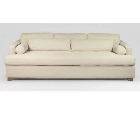 Eveleyn Sofa Deep Media sofa in Libeco Belgian Linen Oatmeal Linen - An exceptionally spacious and comfortable sofa upholster