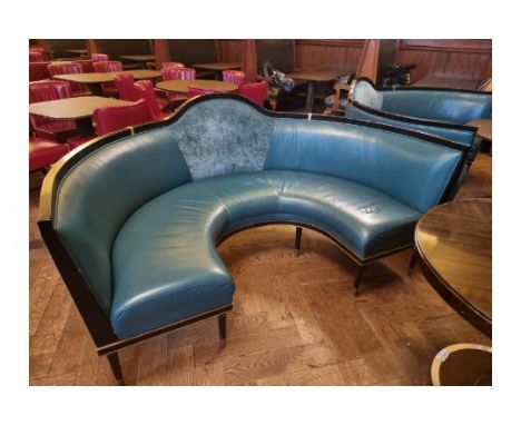 { Option of lots:  265, 266 } A &nbsp;bespoke Robert Angell tufted leather banquette upholstered&nbsp;Circular Banquette Benc