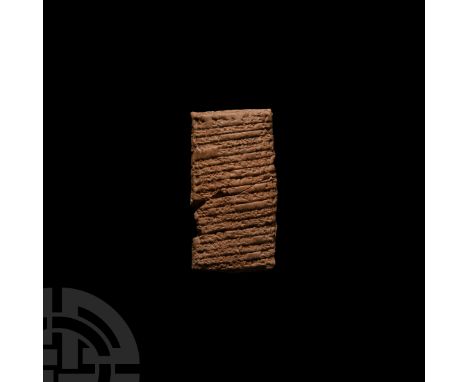 Early 2nd millennium B.C.&nbsp;A ceramic tablet bearing a cuneiform letter, with text to each of its six faces; the tablet is