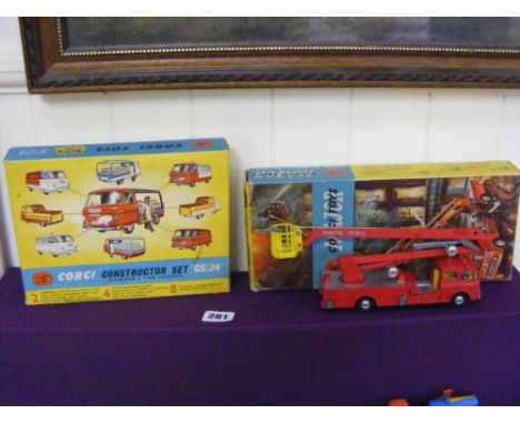 A Corgi Constructor Set GS/24 and a Corgi Major 1127 fire engine.