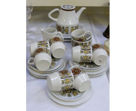 A vintage Wood & Sons tea service in 'Boutique' pattern, approx. 28 pieces.