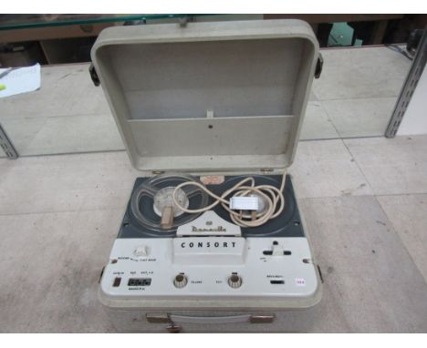 A Dansette Consort reel to reel tape recorder