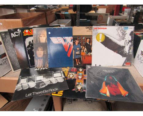 A collection of mixed Rock LPs including Van Halen, Chicken Shack, Argent, Guns N Roses, Sea Wolf, Led Zeppelin, ACDC  and Sa