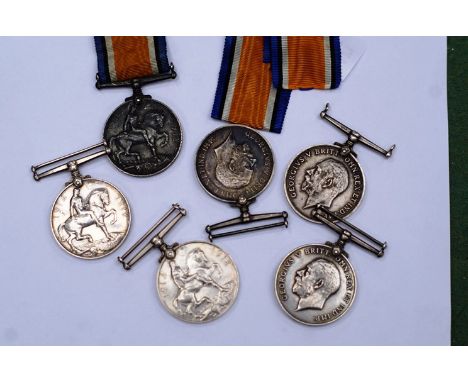 Six WWII British war medals, all to LINC R 17816 PTE J.J TYRRELL, 3203 PTE H.H CHEESE 5383, PTE G R SPITTLEHOUSE, 4756 PTE C 