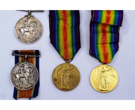 Two WWI medal pairs to 47584 PTE A.E SHARP LINC R and 39190 PTE J.F LONGSTAFF LINC R