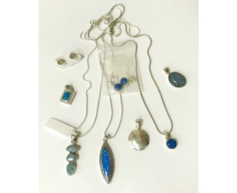 MIXED LOT OF STERLING SILVER OPAL JEWELLERY