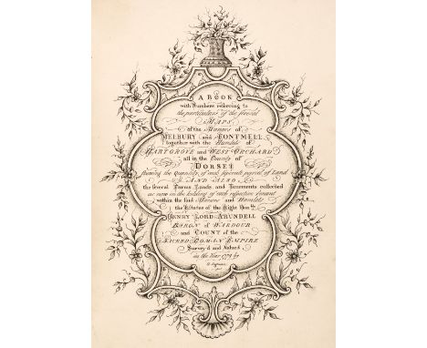 Manuscript land survey. A book with numbers referring to the particulars of the several maps of the manors Melbury and Fontme