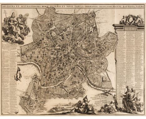 * Rome. Halma (F., &amp; Van der Aa, Petrus), Novissima et Accuratissima Romae Veteris et Novae Tabula Topographica delineato