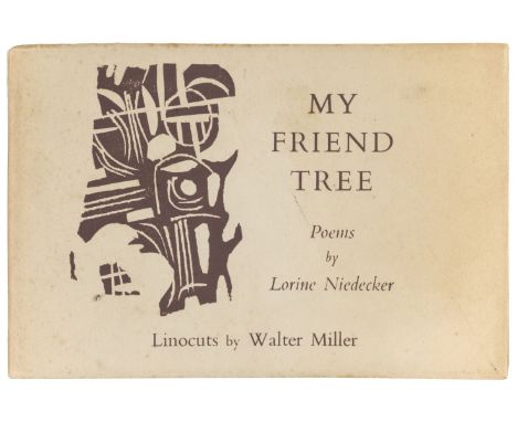 Niedecker (Lorine). My Friend Tree, Linocuts by Walter Miller, 1st edition, Edinburgh: Wild Hawthorn Press, 1961, linocuts th