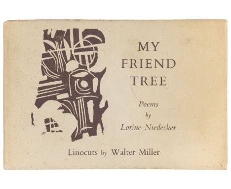 Niedecker (Lorine). My Friend Tree, Linocuts by Walter Miller, 1st edition, Edinburgh: Wild Hawthorn Press, 1961, linocuts th