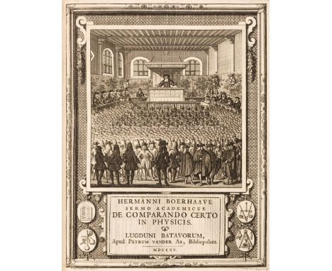 Boerhaave (Hermann). Oratio de Commendando Studio Hippocratico habita cum publicum institutiones medicas praelegendi munus in
