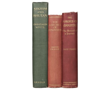White (John Claude). Sikhim and Bhutan, 1st edition, London: Edward Arnold, 1909, 6 photogravures, 35 black &amp; white illus