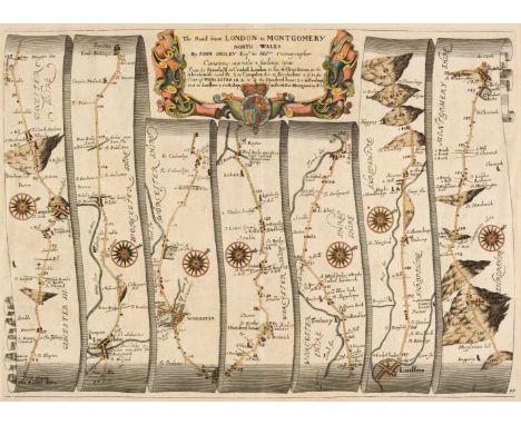 Ogilby (John). The Road from London to Montgomery North Wales, The Road from Shrewsbury and Chester to Holywel com. Flint, Th
