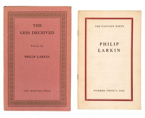 Larkin (Philip). The Less Deceived, 1st edition, 1st impression, Hessle: The Marvell Press, 1955, occasional pencil annotatio