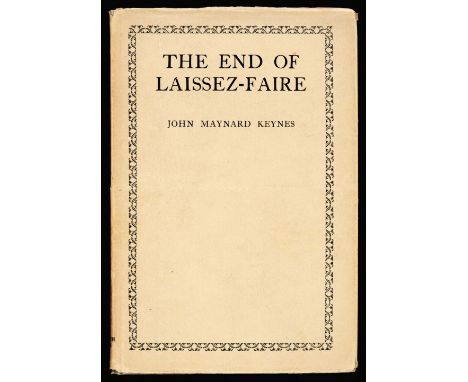 Keynes (John Maynard). The End of Laissez-Faire, 1st edition, London: Hogarth Press, 1926, endpapers lightly toned (small she